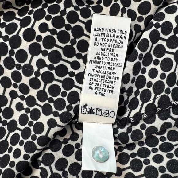 Max Studio Women Halter Top Size Small Geometric Print Black Beige Sleeveless - Picture 9 of 9